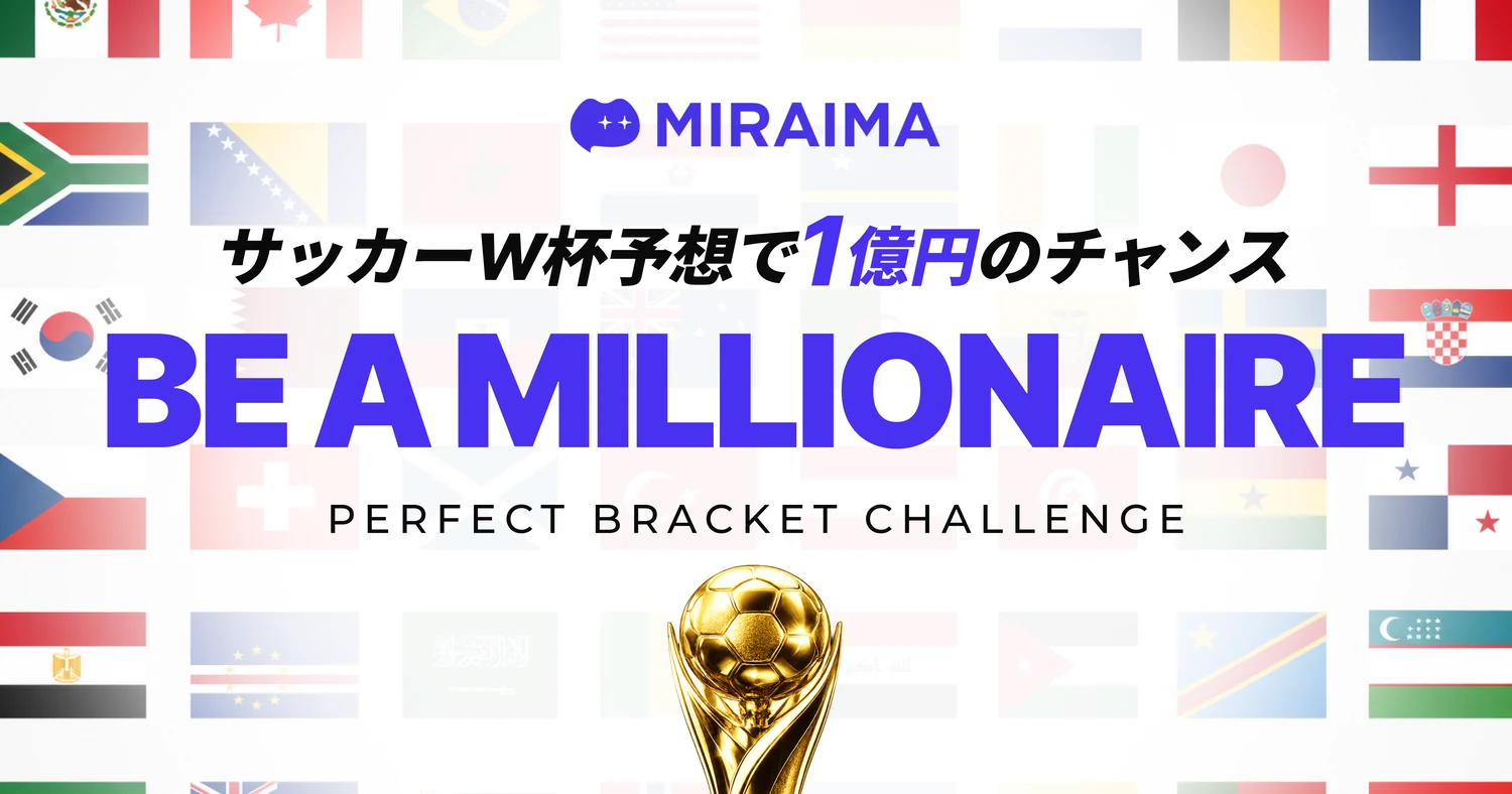 サッカーW杯予想で1億円のチャンス|BE A MILLIONAIRE・PERFECT BRACKET CHALLENGE